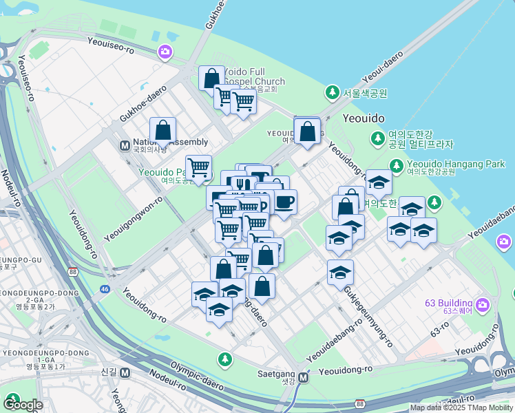 map of restaurants, bars, coffee shops, grocery stores, and more near in 