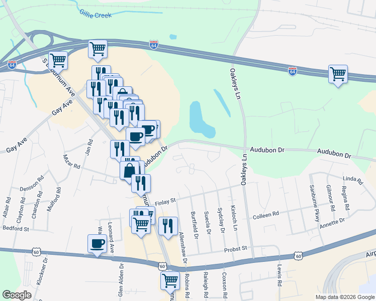 map of restaurants, bars, coffee shops, grocery stores, and more near 4910 Wood Thrush Circle in Henrico