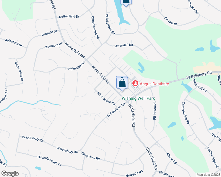 map of restaurants, bars, coffee shops, grocery stores, and more near 14101 Senlac Court in Midlothian