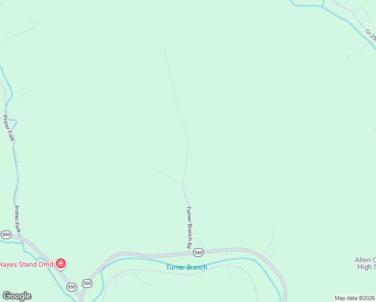 map of restaurants, bars, coffee shops, grocery stores, and more near Turner Branch Road in Eastern