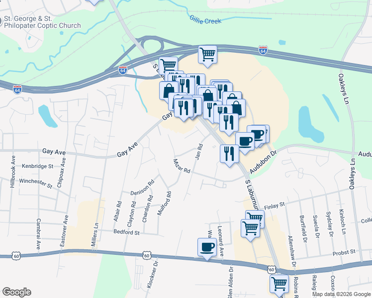 map of restaurants, bars, coffee shops, grocery stores, and more near 3904 Pegasi Road in Richmond