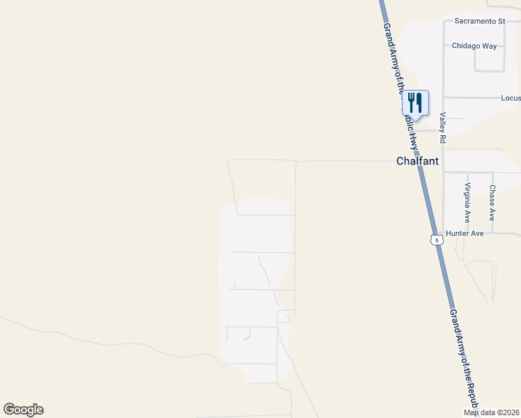 map of restaurants, bars, coffee shops, grocery stores, and more near 120 Coyote Road in Bishop