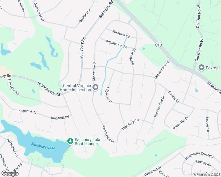 map of restaurants, bars, coffee shops, grocery stores, and more near 2361 Edgeview Lane in Midlothian