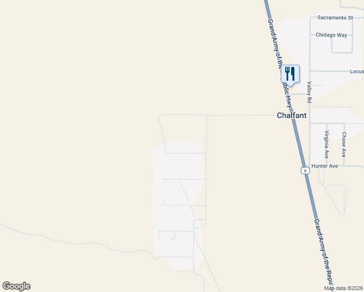 map of restaurants, bars, coffee shops, grocery stores, and more near 120-138 Coyote Road in Bishop