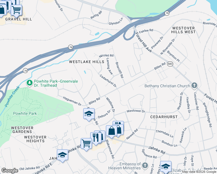 map of restaurants, bars, coffee shops, grocery stores, and more near 6133 Kimberly Drive in Richmond