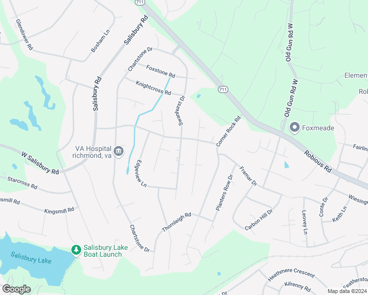 map of restaurants, bars, coffee shops, grocery stores, and more near 2441 Swanhurst Drive in Midlothian