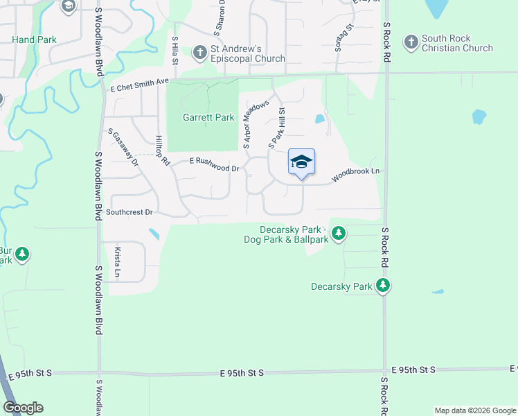 map of restaurants, bars, coffee shops, grocery stores, and more near 1440 Arbor Meadows Circle in Derby