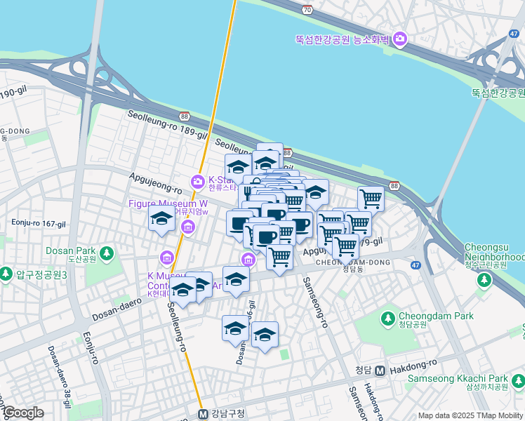 map of restaurants, bars, coffee shops, grocery stores, and more near in 