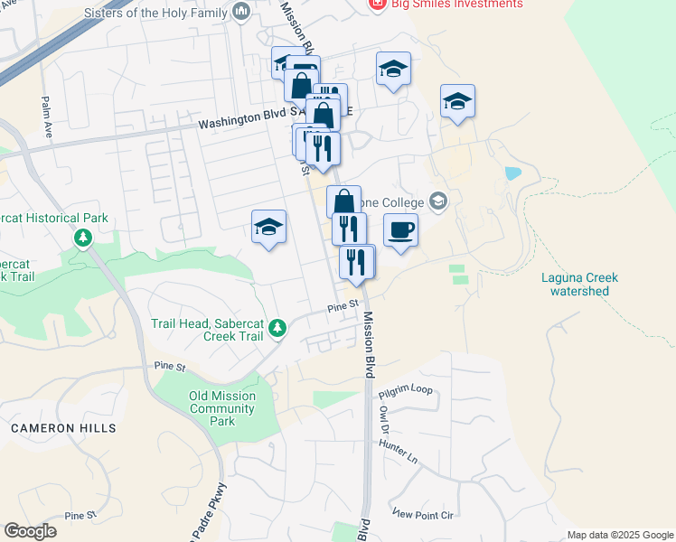 map of restaurants, bars, coffee shops, grocery stores, and more near 43631 Ellsworth Street in Fremont
