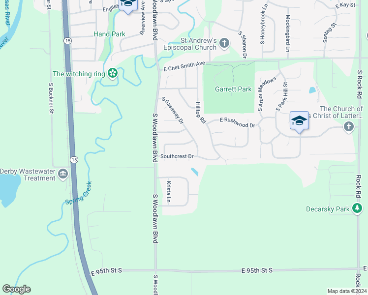 map of restaurants, bars, coffee shops, grocery stores, and more near 907 Cedarbrook Road in Derby