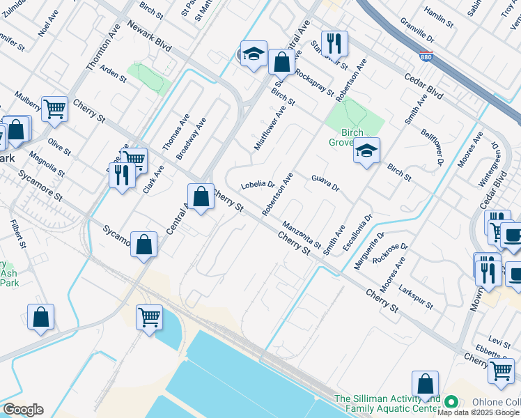 map of restaurants, bars, coffee shops, grocery stores, and more near in Newark