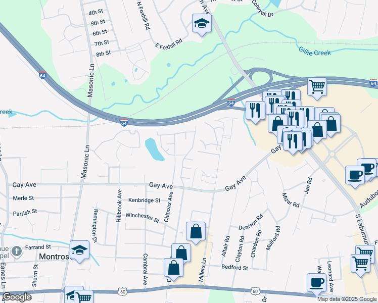 map of restaurants, bars, coffee shops, grocery stores, and more near 4336 Lakefield Mews Drive in Richmond