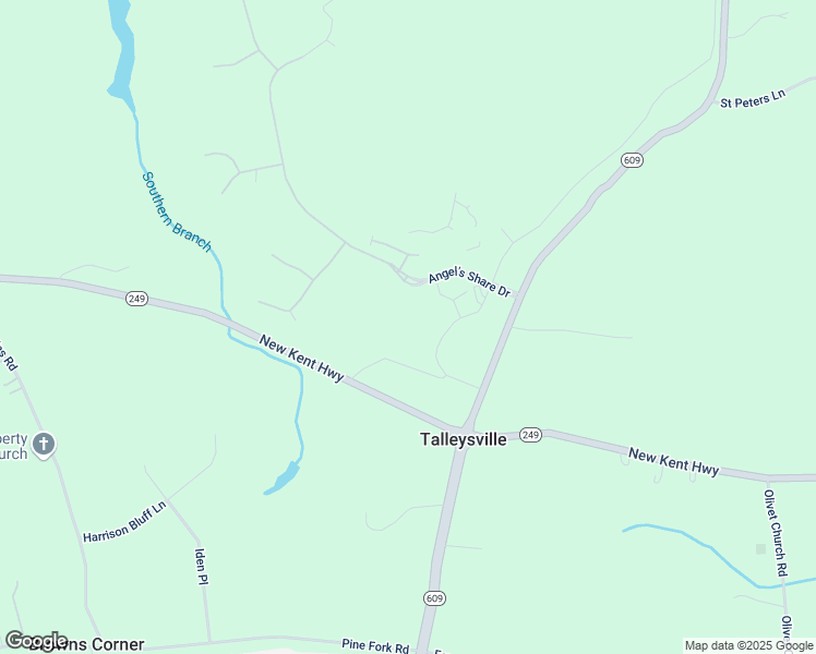 map of restaurants, bars, coffee shops, grocery stores, and more near 8619 Tempranillo Lane in New Kent