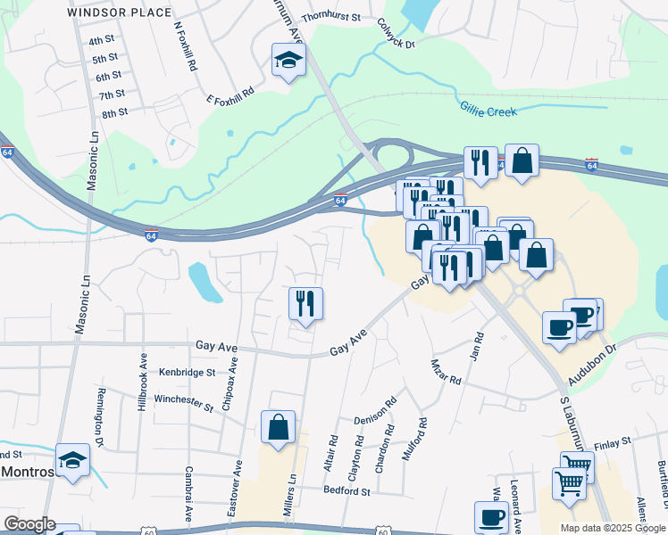 map of restaurants, bars, coffee shops, grocery stores, and more near 3507 Middlewich Way in Henrico