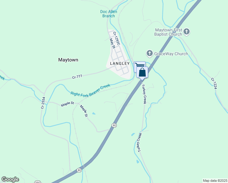 map of restaurants, bars, coffee shops, grocery stores, and more near 161 Three Oaks Lane in Langley