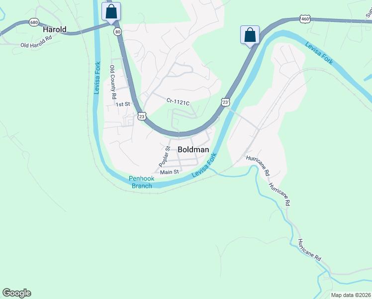 map of restaurants, bars, coffee shops, grocery stores, and more near 48 1st St in Harold