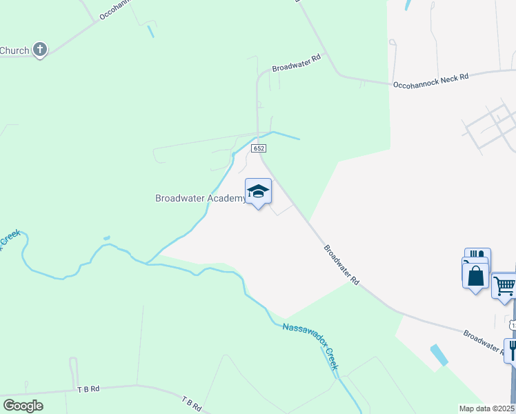 map of restaurants, bars, coffee shops, grocery stores, and more near 3500 Broadwater Road in Exmore