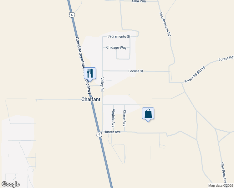 map of restaurants, bars, coffee shops, grocery stores, and more near 248 Valley Rd in Bishop
