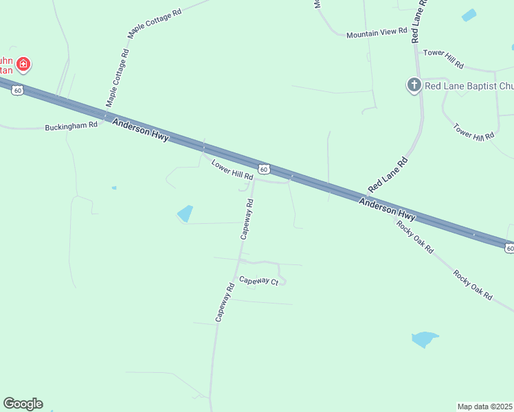 map of restaurants, bars, coffee shops, grocery stores, and more near 1960 Capeway Road in Powhatan