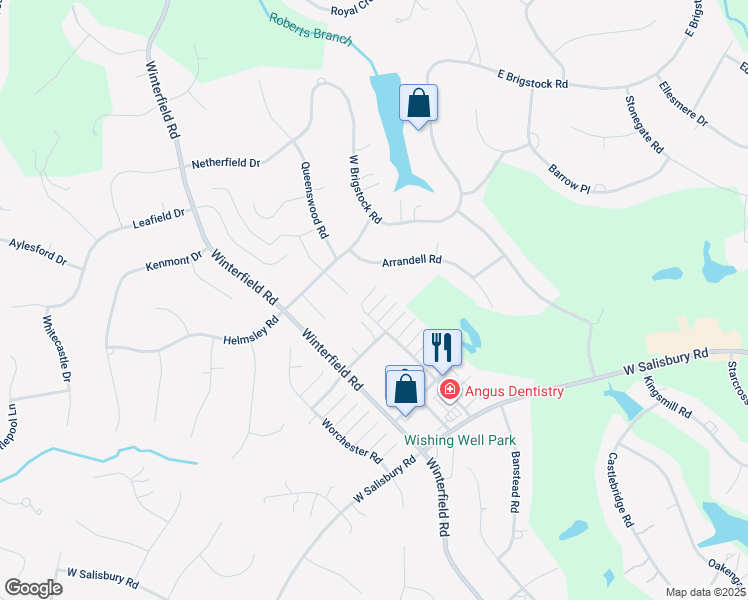 map of restaurants, bars, coffee shops, grocery stores, and more near 13906 Dunkeld Terrace in Midlothian