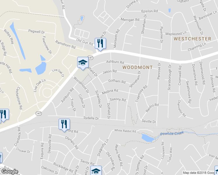 map of restaurants, bars, coffee shops, grocery stores, and more near 10456 Medina Road in Richmond