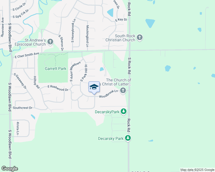 map of restaurants, bars, coffee shops, grocery stores, and more near 1500 Woodbrook Lane in Derby