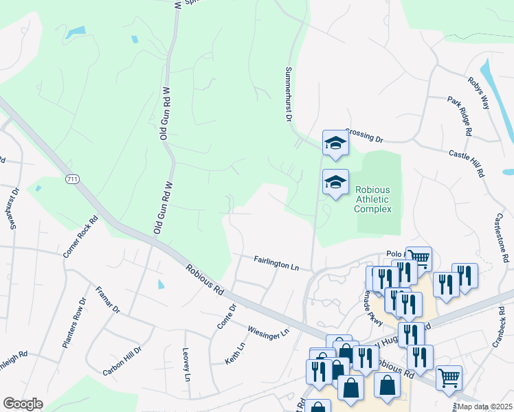 map of restaurants, bars, coffee shops, grocery stores, and more near 11902 Silbyrd Drive in Midlothian