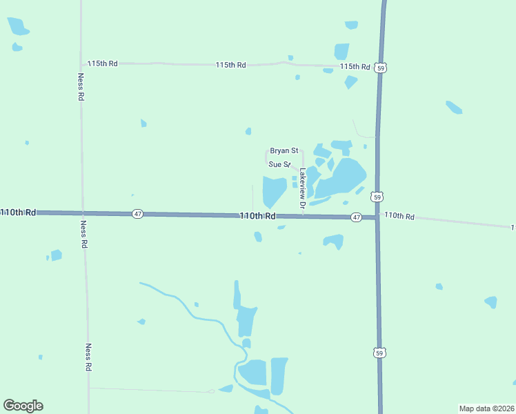 map of restaurants, bars, coffee shops, grocery stores, and more near 14584 Kansas 47 in Erie