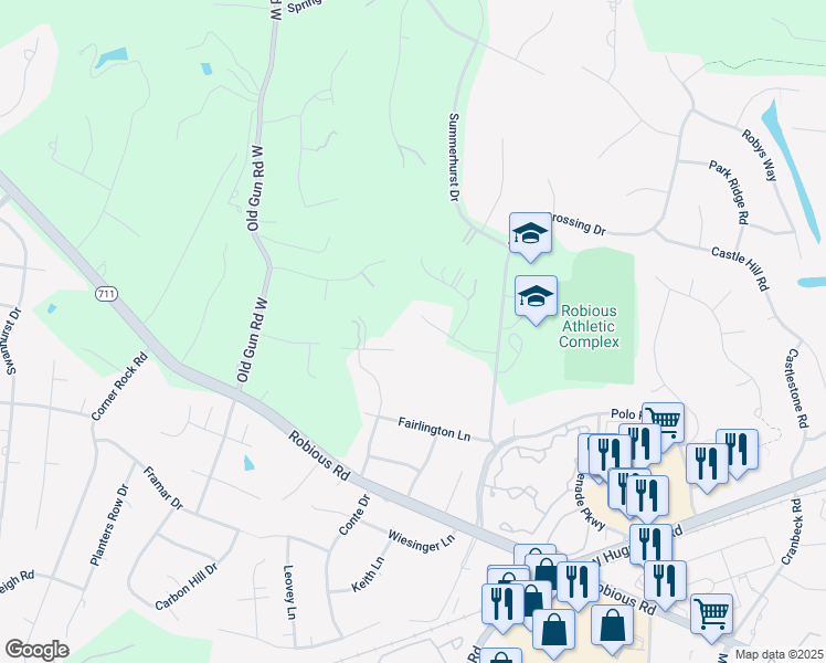 map of restaurants, bars, coffee shops, grocery stores, and more near 11901 Ambergate Drive in Midlothian