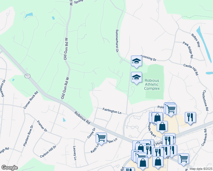 map of restaurants, bars, coffee shops, grocery stores, and more near 11901 Ambergate Drive in Midlothian
