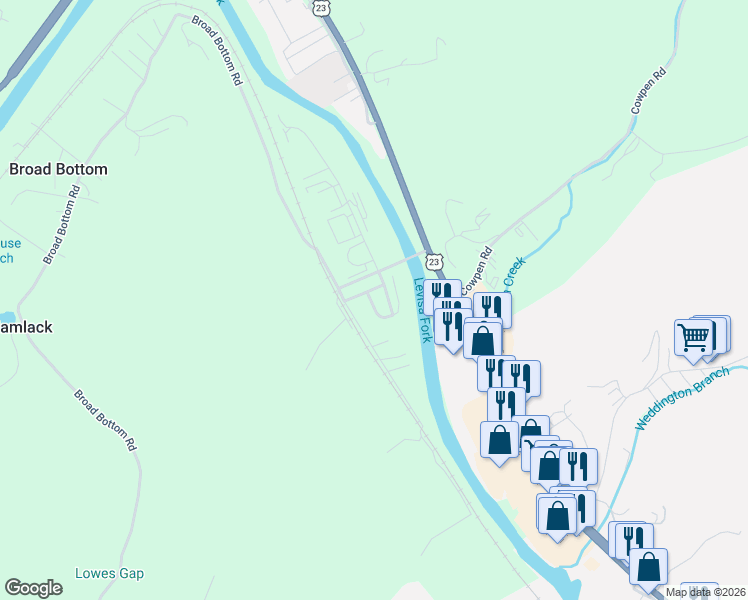 map of restaurants, bars, coffee shops, grocery stores, and more near in Pike County