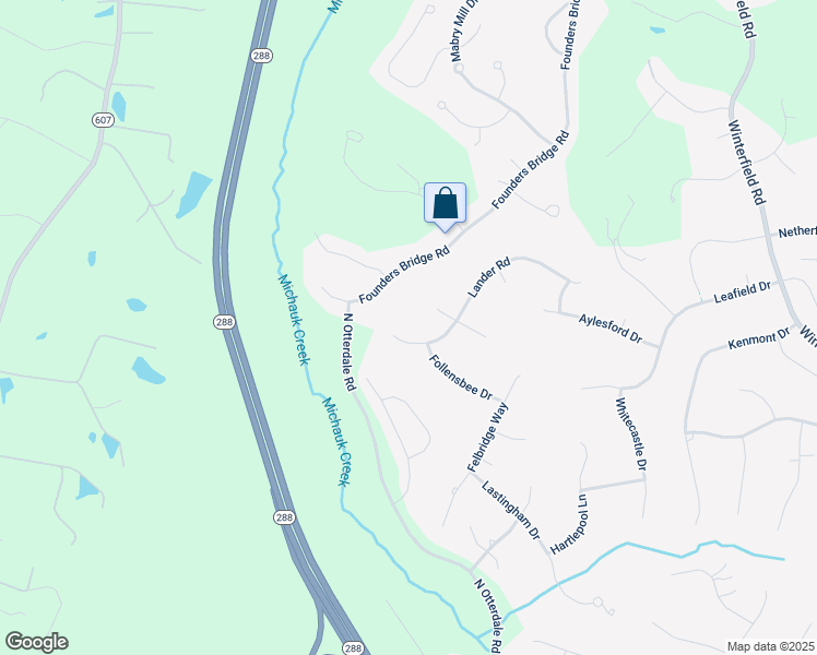 map of restaurants, bars, coffee shops, grocery stores, and more near 14607 Lander Road in Midlothian