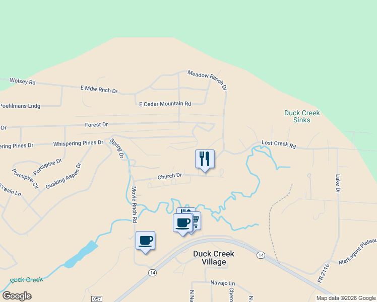 map of restaurants, bars, coffee shops, grocery stores, and more near North Pine Ridge Drive in Kane County
