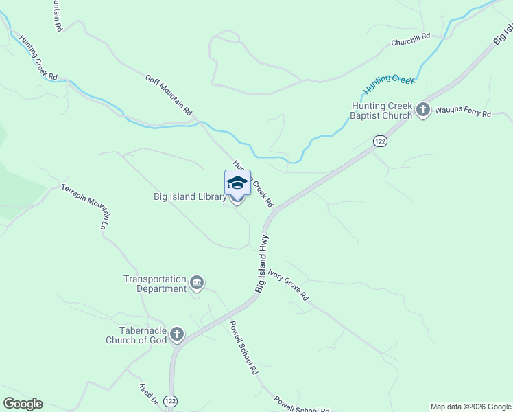 map of restaurants, bars, coffee shops, grocery stores, and more near 1000-1338 Hunting Creek Road in Big Island