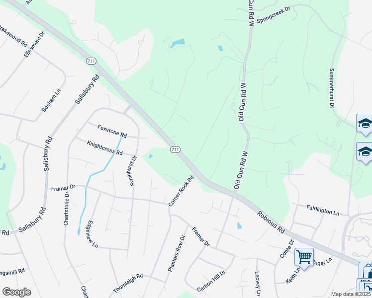 map of restaurants, bars, coffee shops, grocery stores, and more near 12410 Robious Road in Midlothian