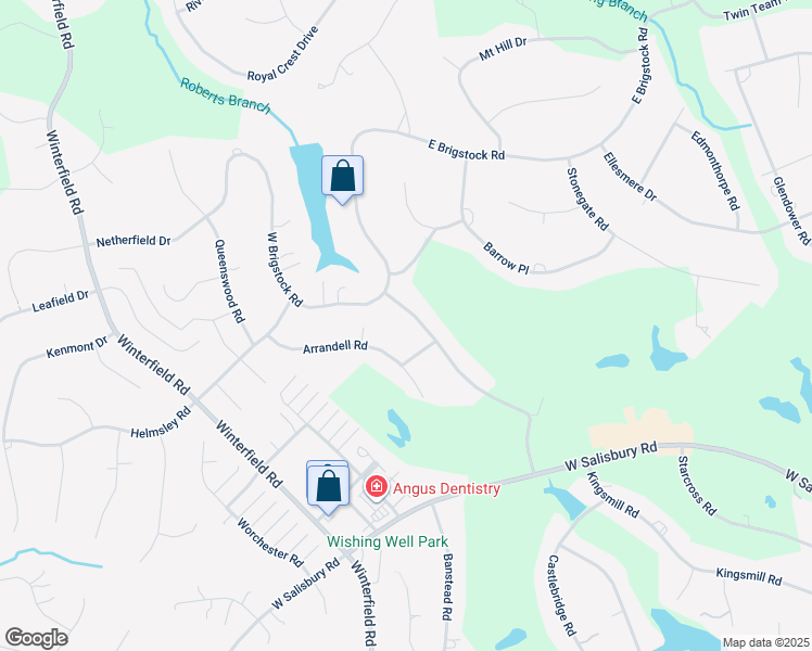 map of restaurants, bars, coffee shops, grocery stores, and more near 2650 Kentford Road in Midlothian