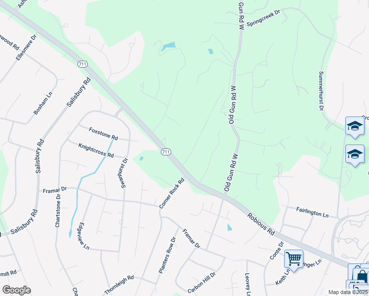map of restaurants, bars, coffee shops, grocery stores, and more near 2710 London Park Drive in Midlothian