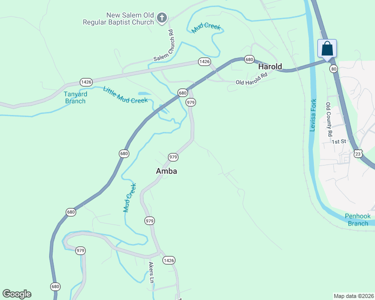map of restaurants, bars, coffee shops, grocery stores, and more near 425 Mellow Brook Lane in Harold