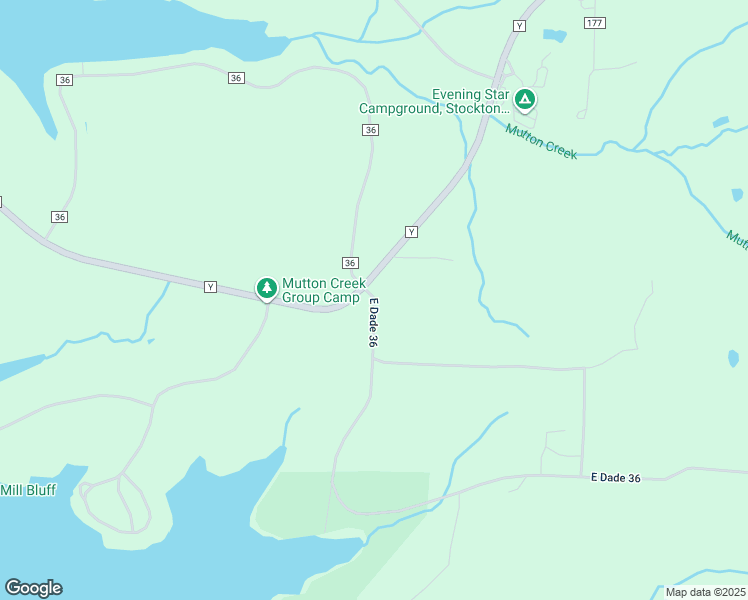 map of restaurants, bars, coffee shops, grocery stores, and more near County Road 36 in Dade County