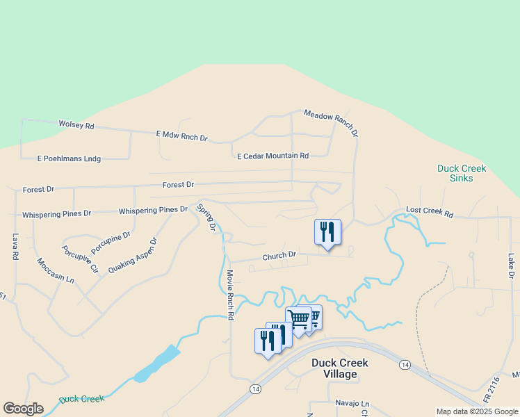 map of restaurants, bars, coffee shops, grocery stores, and more near 710 Whispering Pines Drive in Duck Creek Village