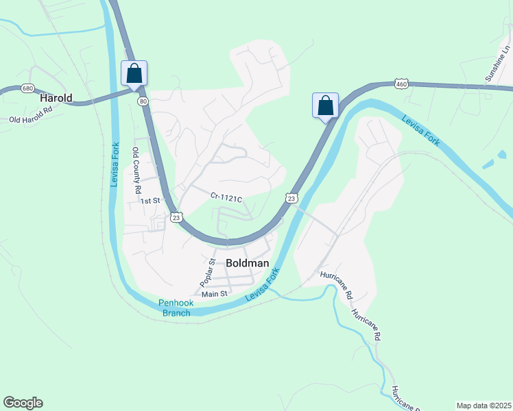 map of restaurants, bars, coffee shops, grocery stores, and more near 33 Champagne Road in Harold