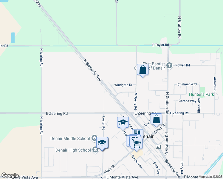 map of restaurants, bars, coffee shops, grocery stores, and more near 4200 Lester Road in Denair