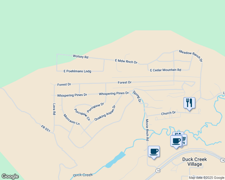 map of restaurants, bars, coffee shops, grocery stores, and more near 435 Whispering Pines Drive in Duck Creek Village