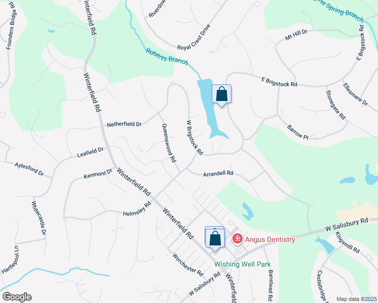 map of restaurants, bars, coffee shops, grocery stores, and more near 2800 West Brigstock Road in Midlothian