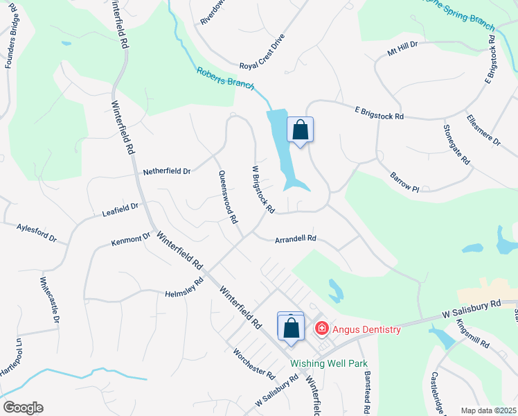 map of restaurants, bars, coffee shops, grocery stores, and more near 2800 West Brigstock Road in Midlothian