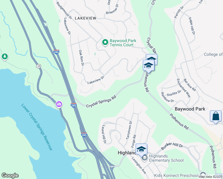 map of restaurants, bars, coffee shops, grocery stores, and more near 45 Calaveras Court in Hillsborough