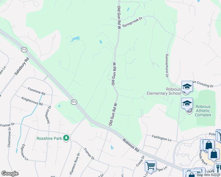 map of restaurants, bars, coffee shops, grocery stores, and more near 2906 Old Gun Road West in Midlothian