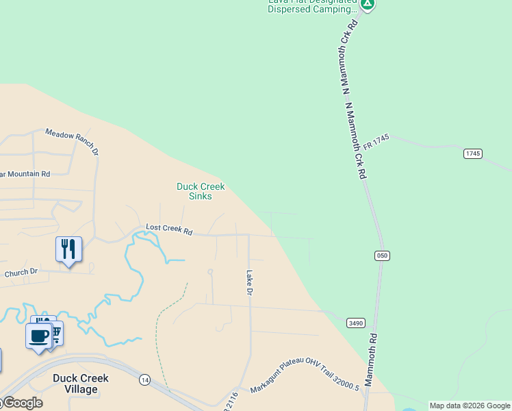 map of restaurants, bars, coffee shops, grocery stores, and more near 1455 Woodchuck Road in Duck Creek Village
