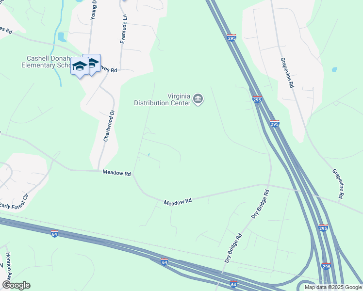 map of restaurants, bars, coffee shops, grocery stores, and more near 293 Taylor Road in Sandston