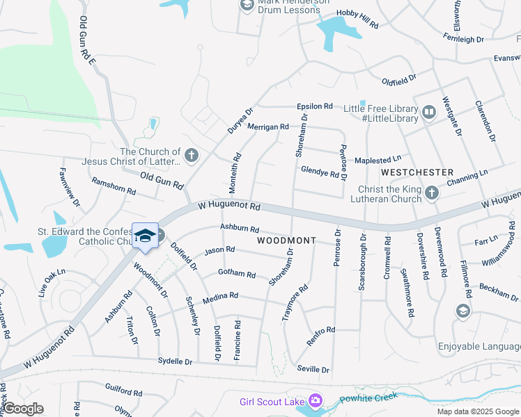 map of restaurants, bars, coffee shops, grocery stores, and more near 10341 Virginia 147 in Richmond